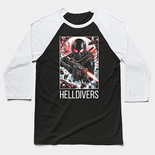 dynamic composition of Helldivers fighting against a swarm of insect-like aliens - fantasy Baseball T-Shirt by StyleTops